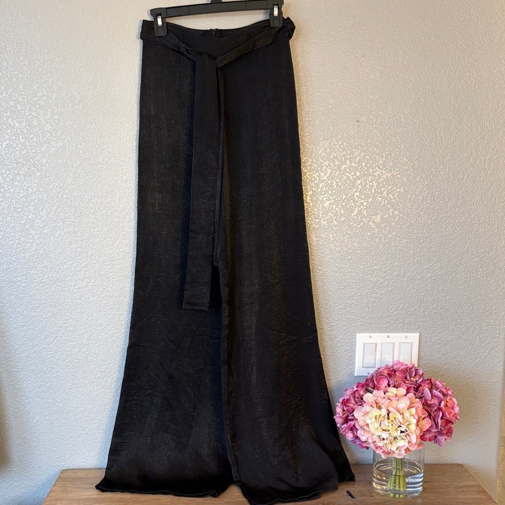 Misa Los Angeles Black Wide-Leg Pants